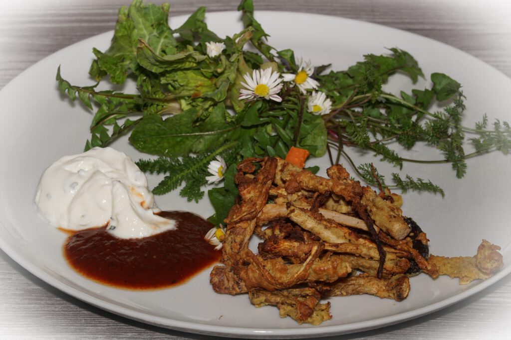 Wilde Wurzelpommes mit frischem Grün - Es ist Januar